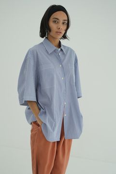 ヒュージーシャツ - HALF SLEEVE HUGE SHIRTS STRIPE