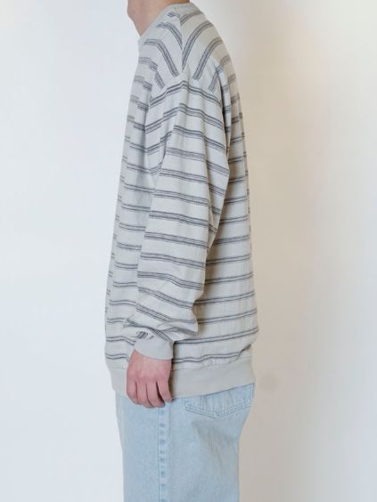 ロングスリーブ ボーダー カットソー - KASURI BORDER L/S T-SHIRTS - GREY