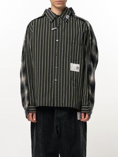 フロント バック ドッキング シャツ - Front Back Docking Long Sleeve Shirt (BLACK)