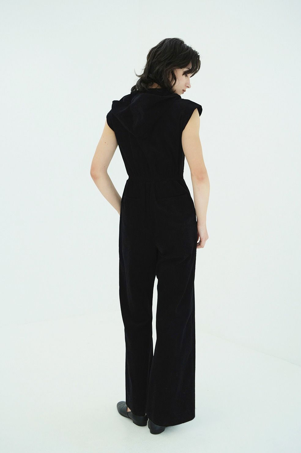 フード オールインワン - CORDUROY HOODED ALL IN ONE (BLACK)