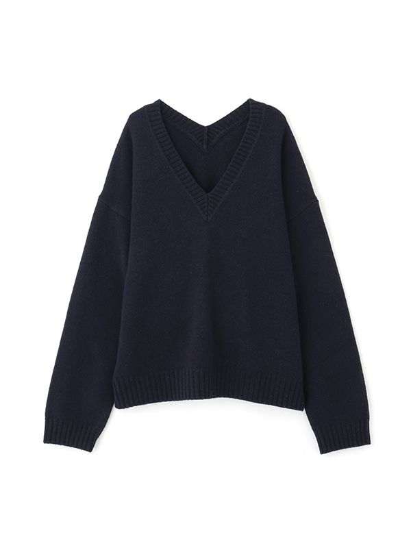 Vネック2wayニットプルオーバー  (NAVY)