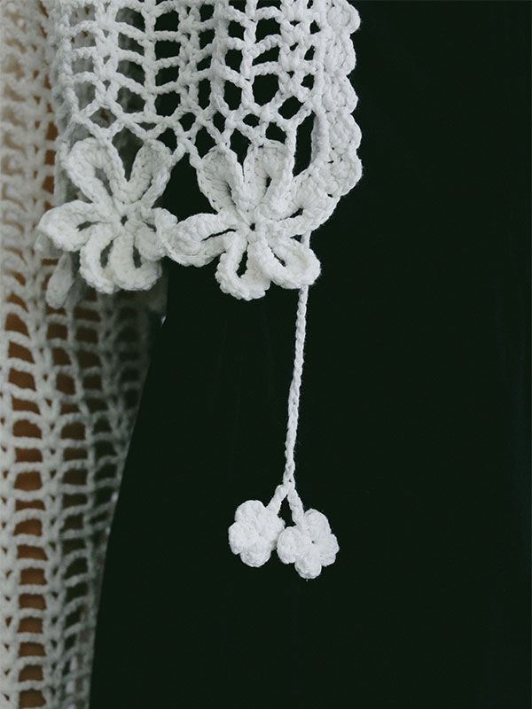 クロシェニットカーディガン (WHITE)