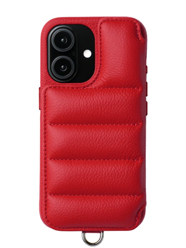 【BALLON バロン】 手帳型 レザーケース / iPhone 14～17対応  (ルビー レッド）