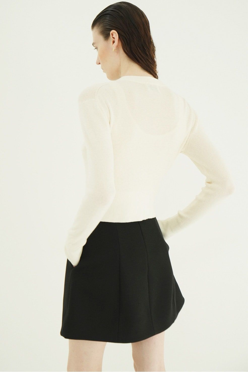 ニットカーディガン×タンクトップ セット -  BUTTON CARDIGAN TANK SET （IVORY)