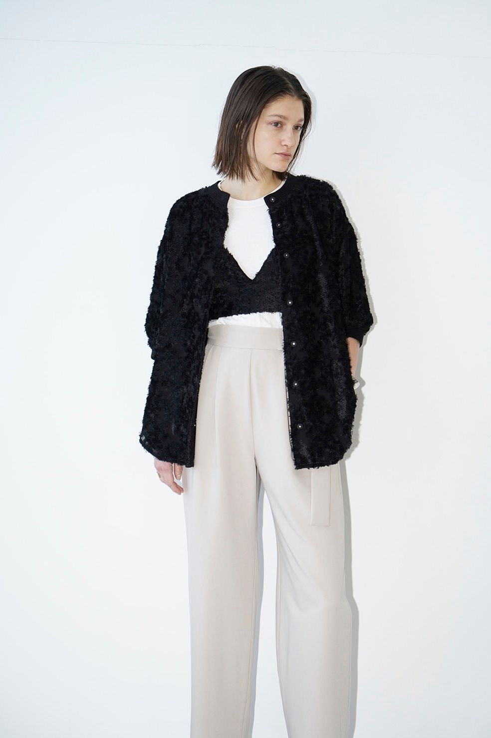 FRINGE HALF SLEEVE CARDIGAN-商品の画像