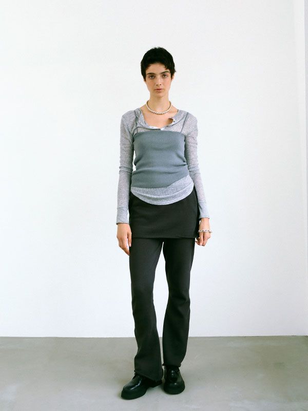 カップインニットキャミソール - GREY