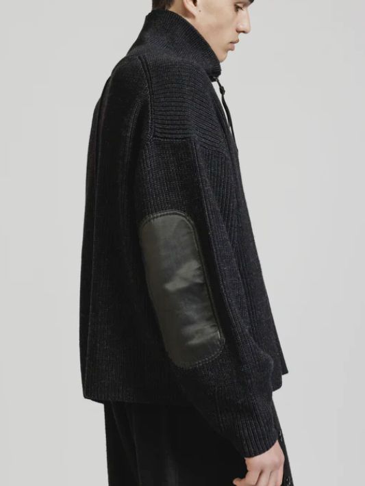 エルボーパッチ ドライバーズニット - DRIVERS KNIT - BLACK