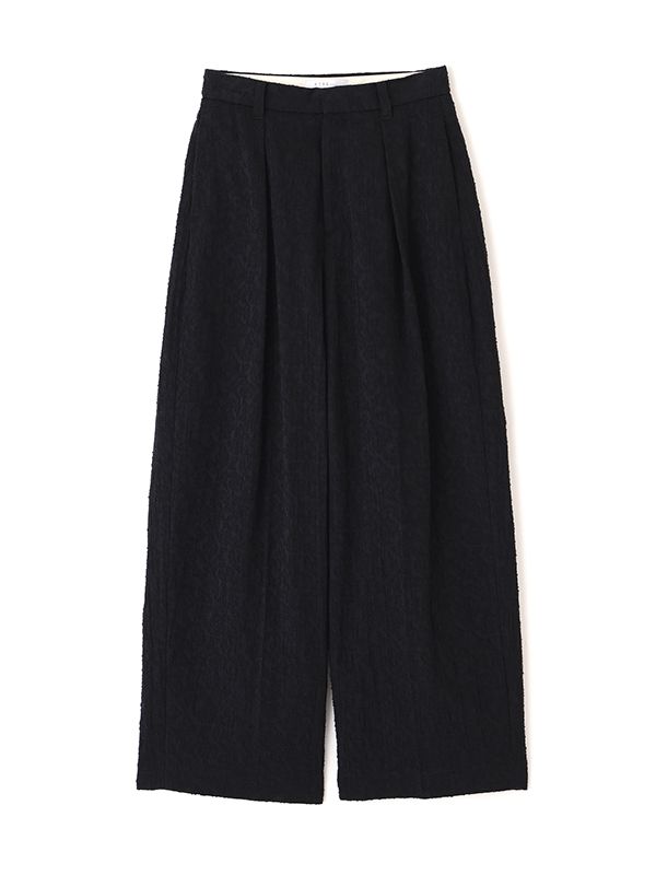 コットンジャガードカーブパンツ （BLACK)