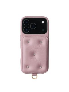 【BALLON CINQ】 手帳型 レザーケース iPhone 14～17シリーズ対応 (ライラック）