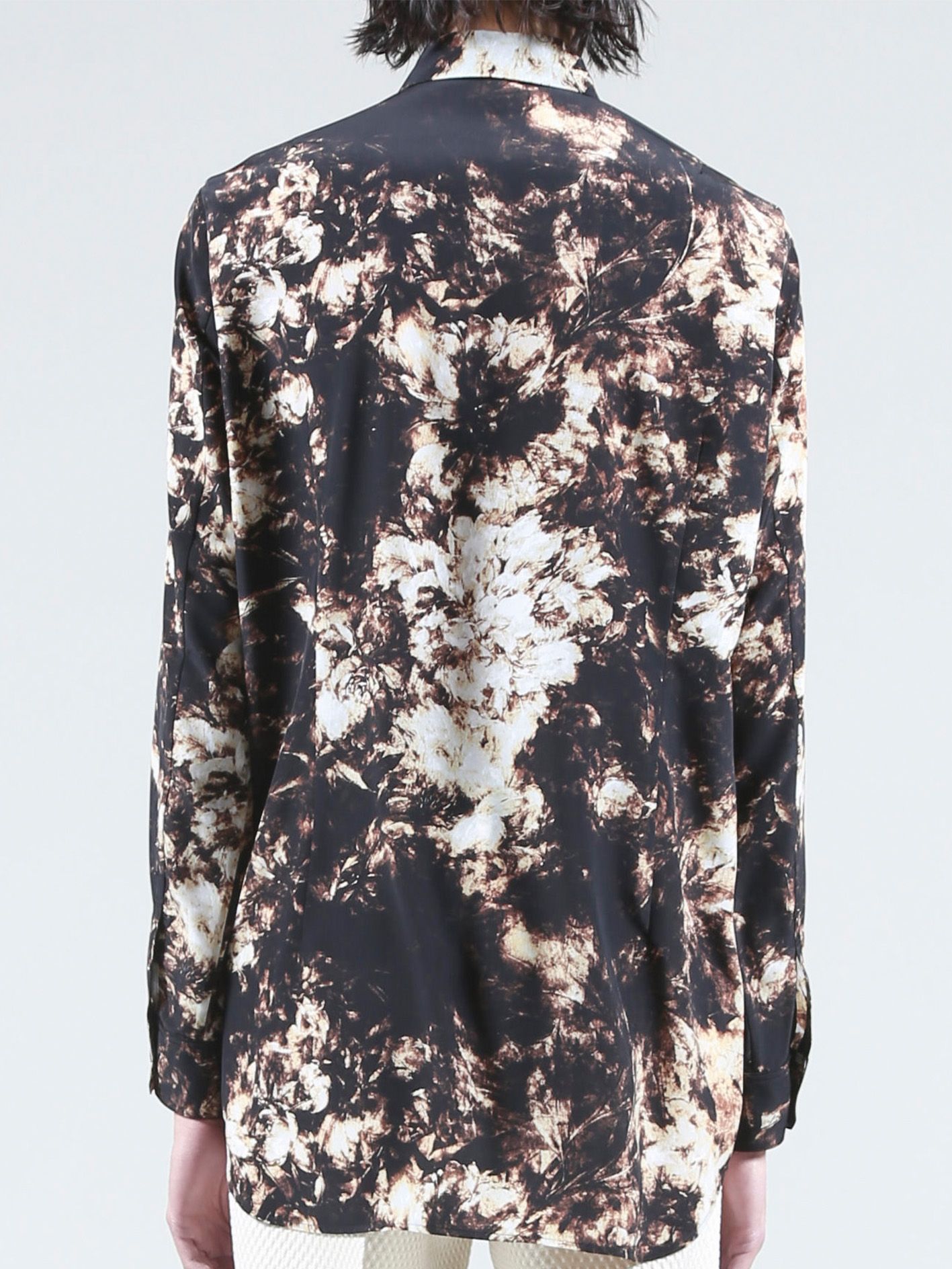フラワープリントシャツ - Flower Print Shirt - BLACK×CREAM