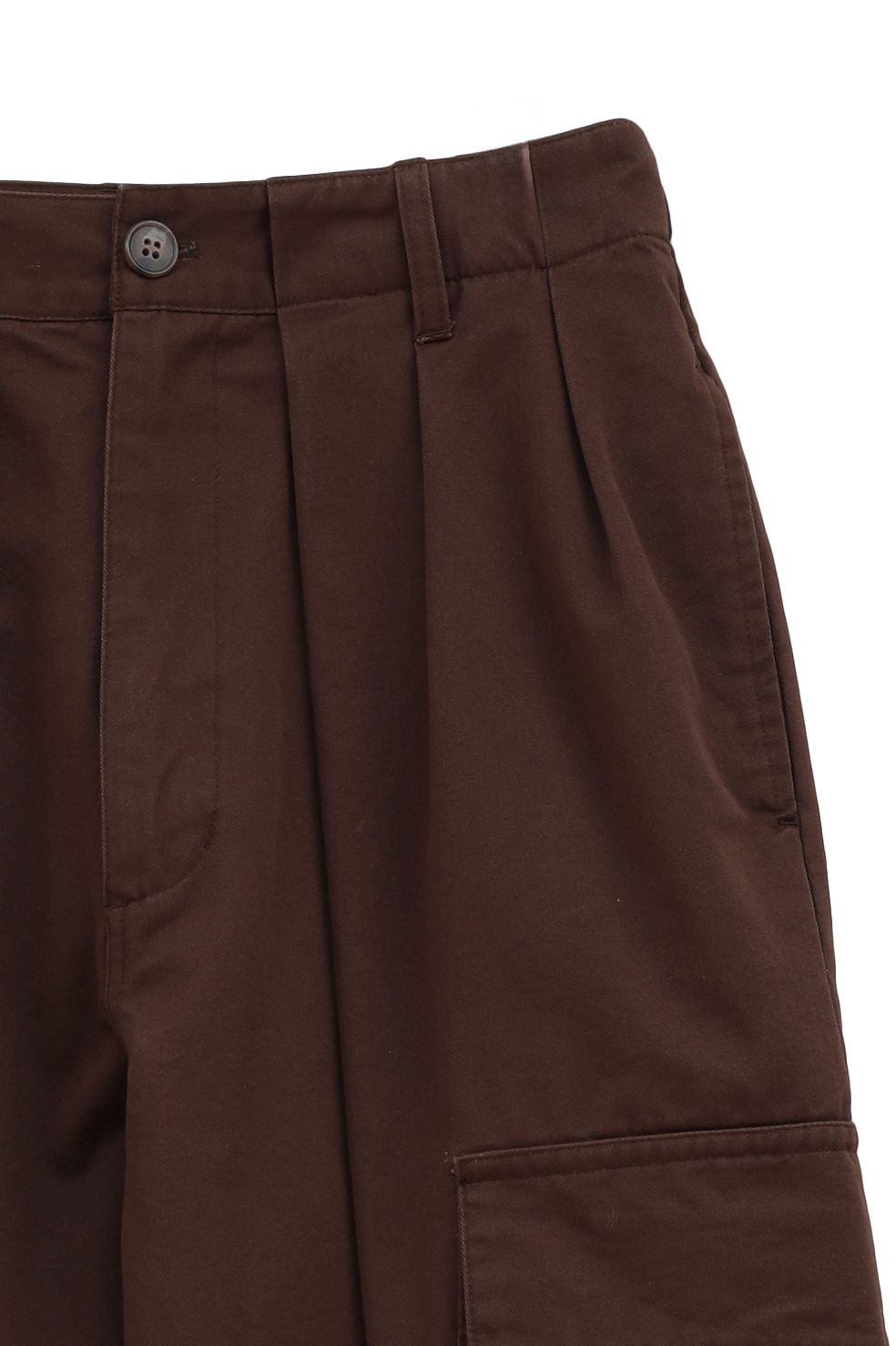 ワイドタックワークパンツ - WIDE TUCK WORK PANTS -  BROWN