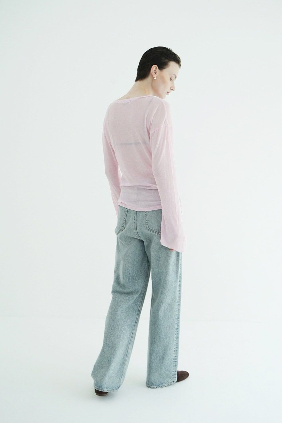 シアールーズロンティー - SHEER LOOSE CUT TOPS (PINK)