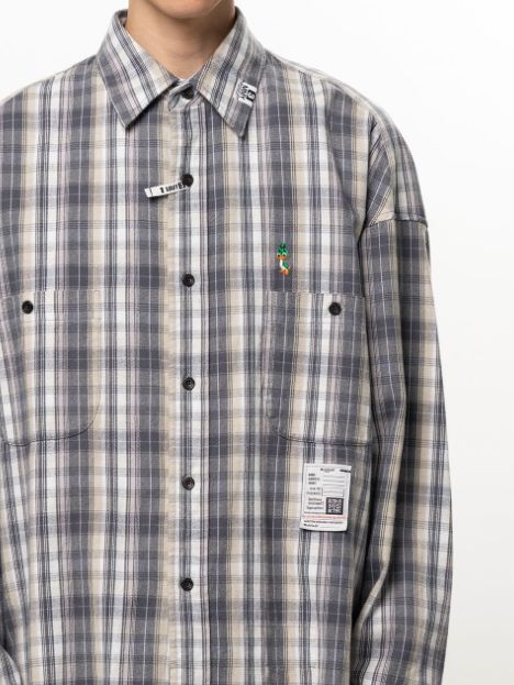 チェック ロングスリーブ シャツ - Check Long Sleeve Shirt (BLACK)