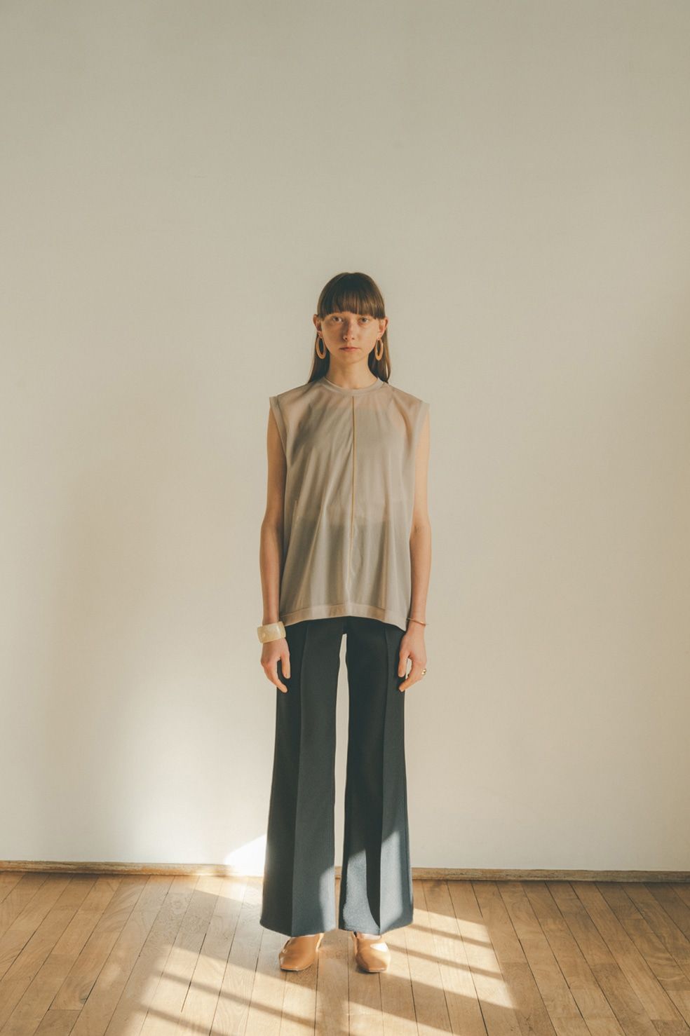 CLANE - LINE SHEER N/S TOPS - BEIGE | ADDICT WEB SHOP