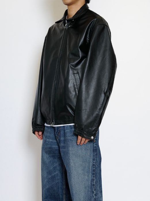 【26SS】レザードリズラーブルゾン -  LEATHER DRIZZLER JACKET - BLACK
