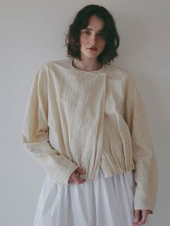 コットンジャガードライトブルゾン （OFF WHITE)