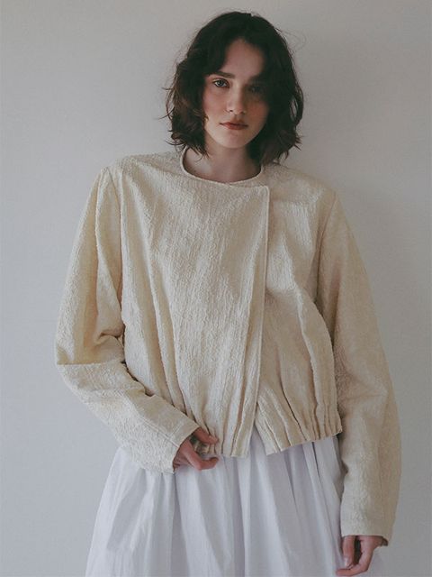 コットンジャガードライトブルゾン （OFF WHITE)