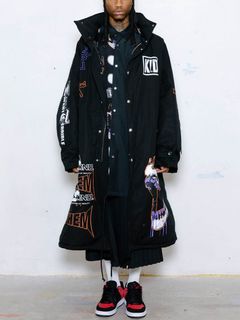 MODS COAT MULTI PRINT - BLACK