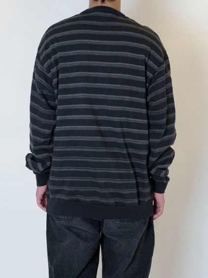 ロングスリーブ ボーダー カットソー - KASURI BORDER L/S T-SHIRTS - BLACK