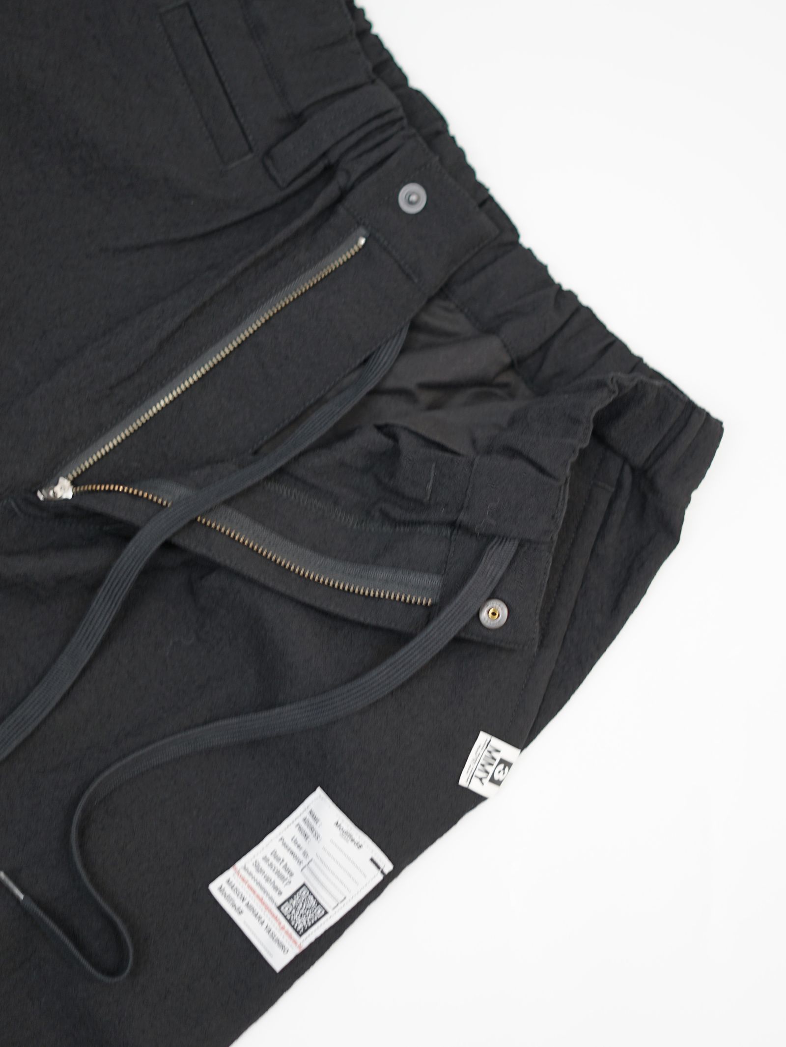 スウェット レイヤード ウール パンツ - Sweat Layered Wool Pants (BLACK)