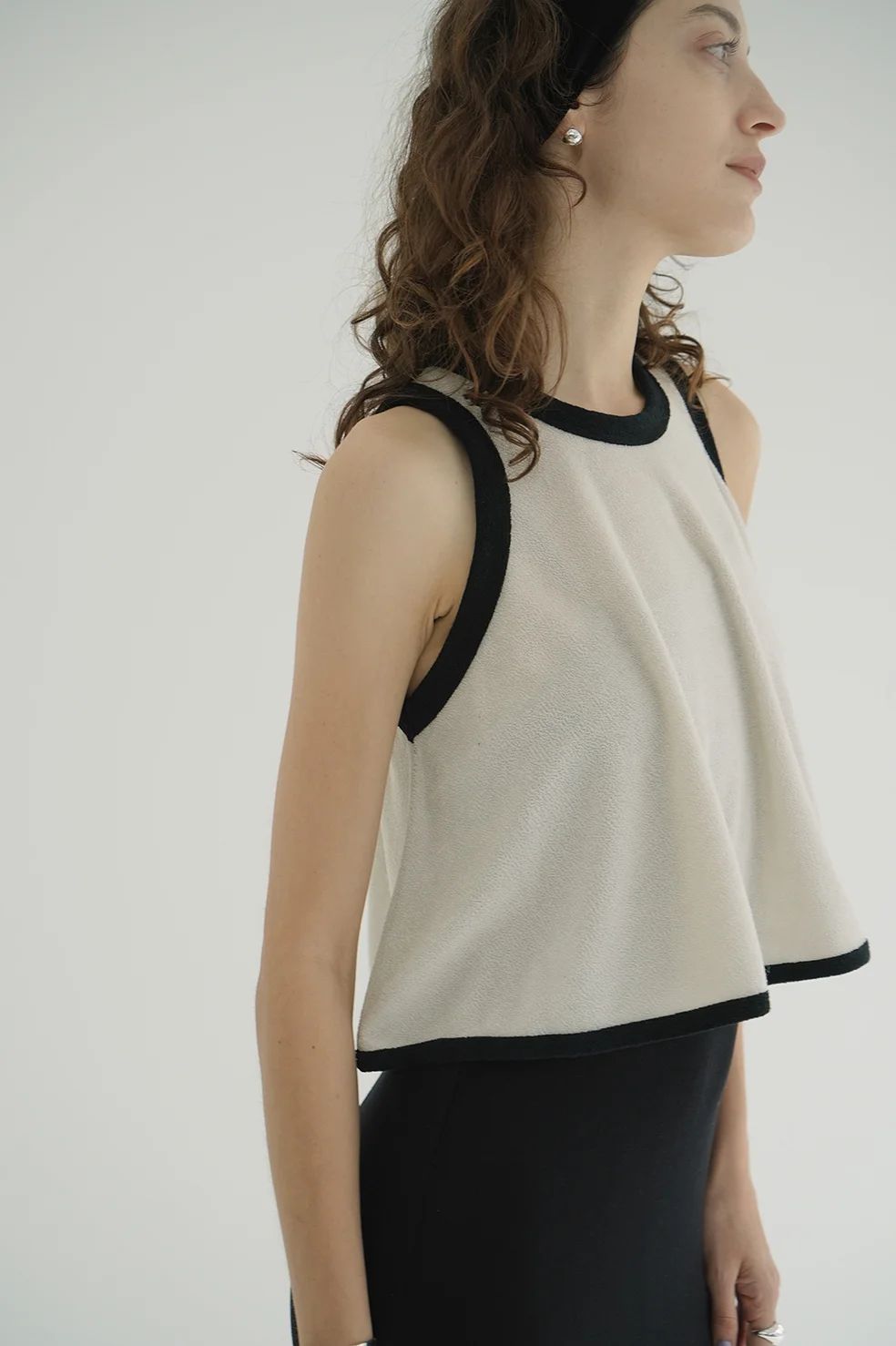 パイル フレアショートトップス - PILE FLARE TANK TOPS - IVORY