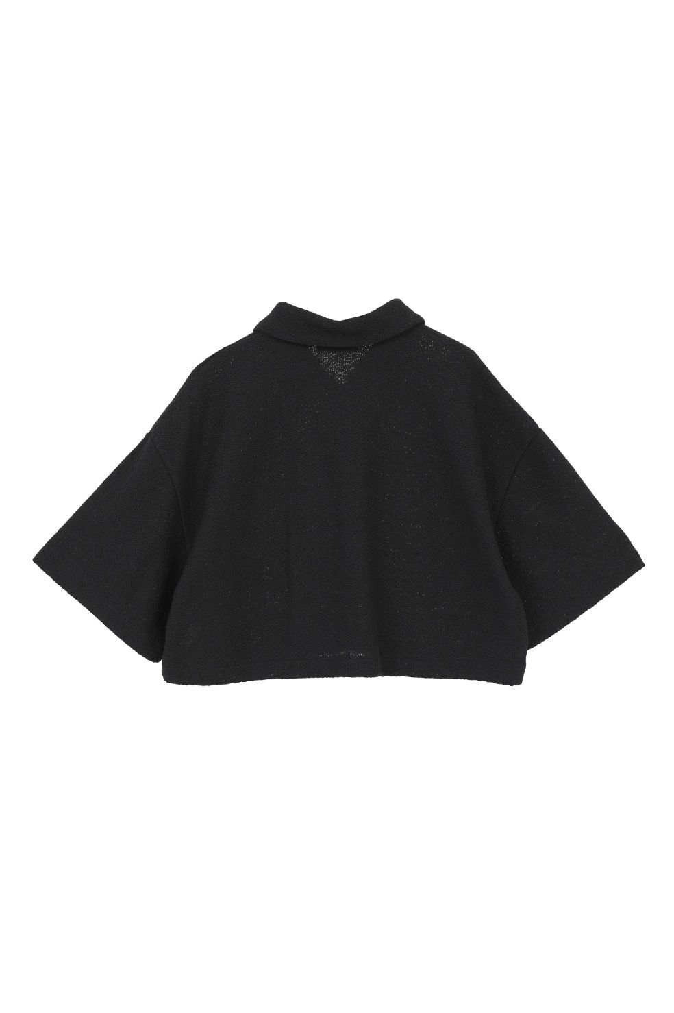 クロップドポロトップス - CRISP CROPPED POLO TOPS (BLACK)