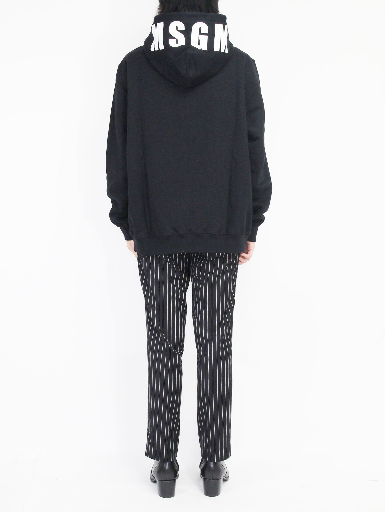 ロゴ フーディ - FELPA CON CAPPUCCIO LOGATO MSGM - BLACK