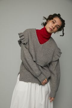 レイヤード フリル トップス  - Layered frill tops - T-GREY