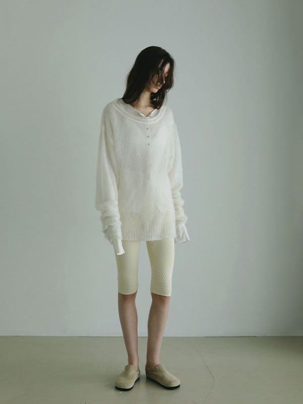 スーパーキッドモヘヤニットプルオーバー - WHITE