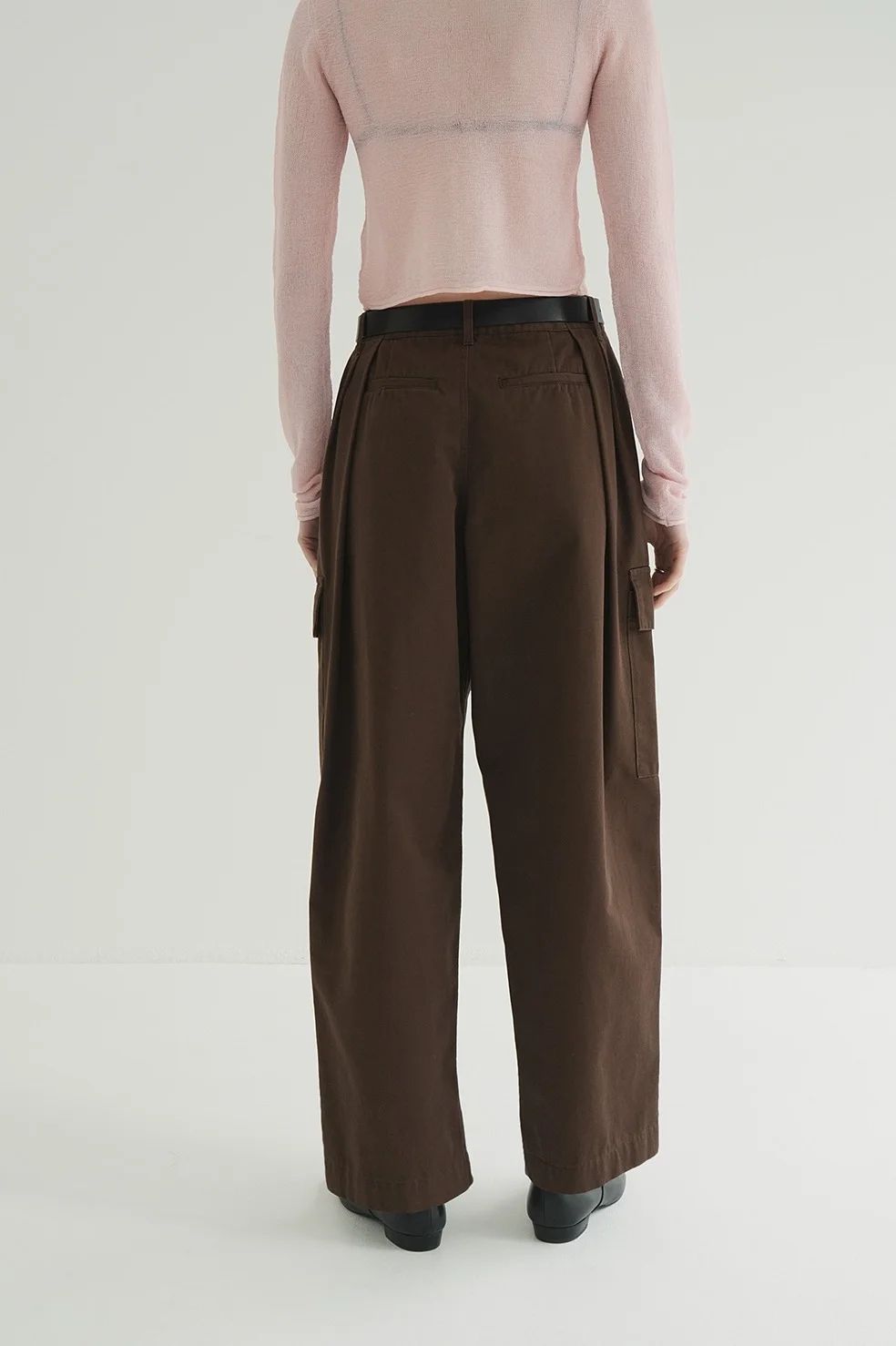 ワイドタックワークパンツ - WIDE TUCK WORK PANTS -  BROWN