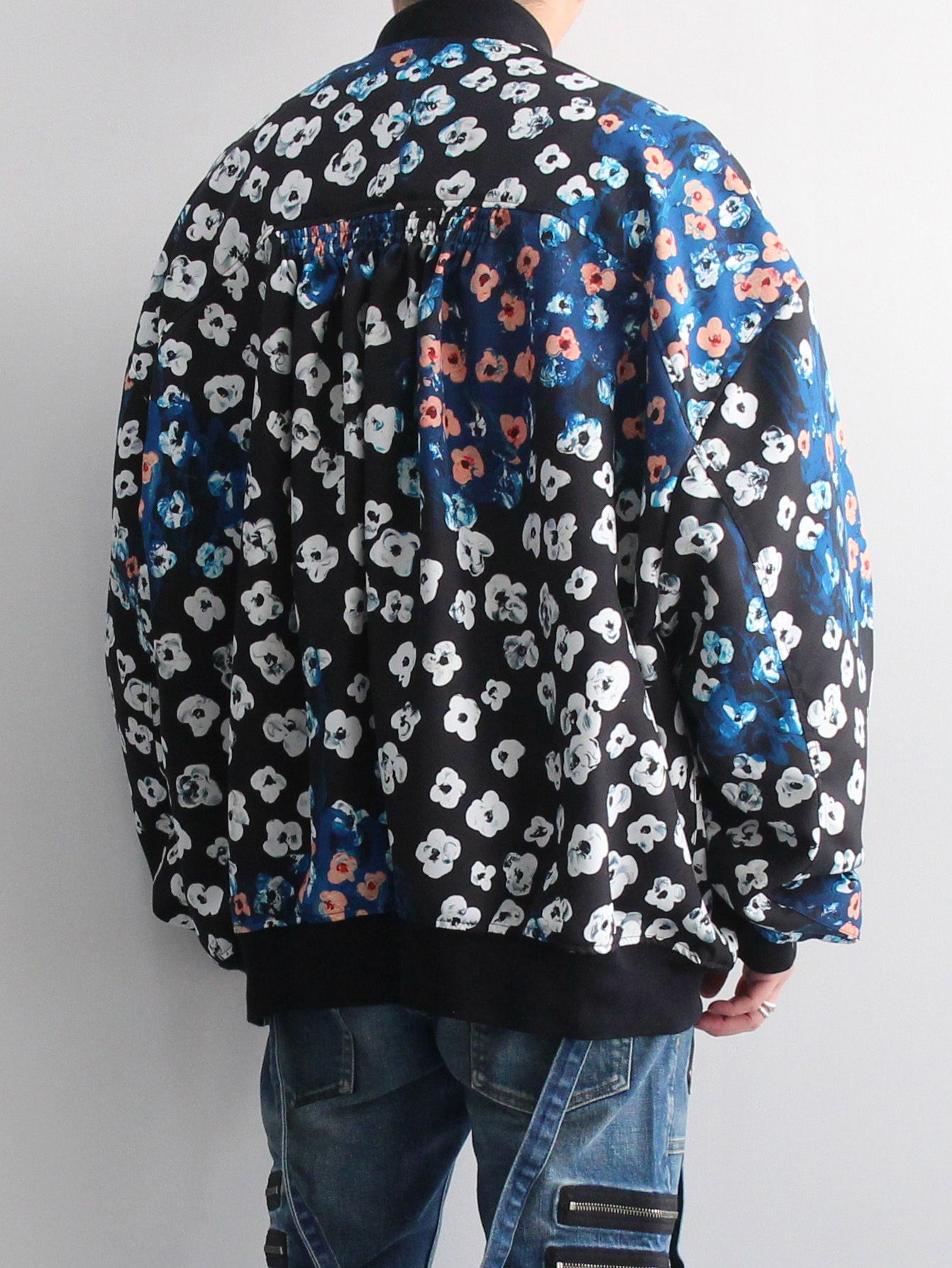 KIDILL - MA-1 JACKET - TEXTILE DESIGN BY MAYA SHIBASAKI - BLACK