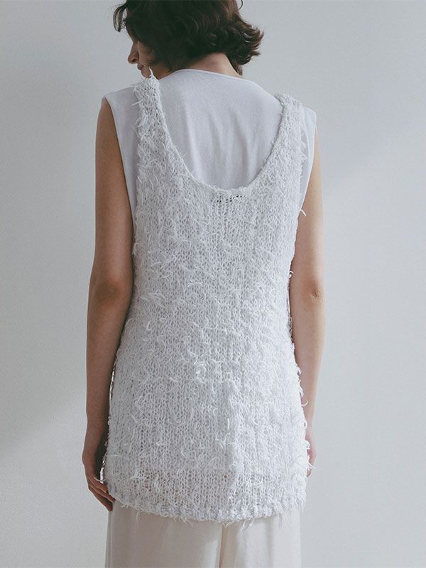 ミックスヤーンニットタンクトップ(WHITE)