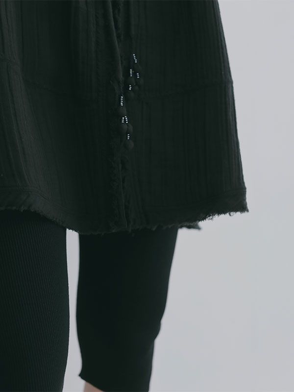 フロントオープンタンクチュニック (BLACK)