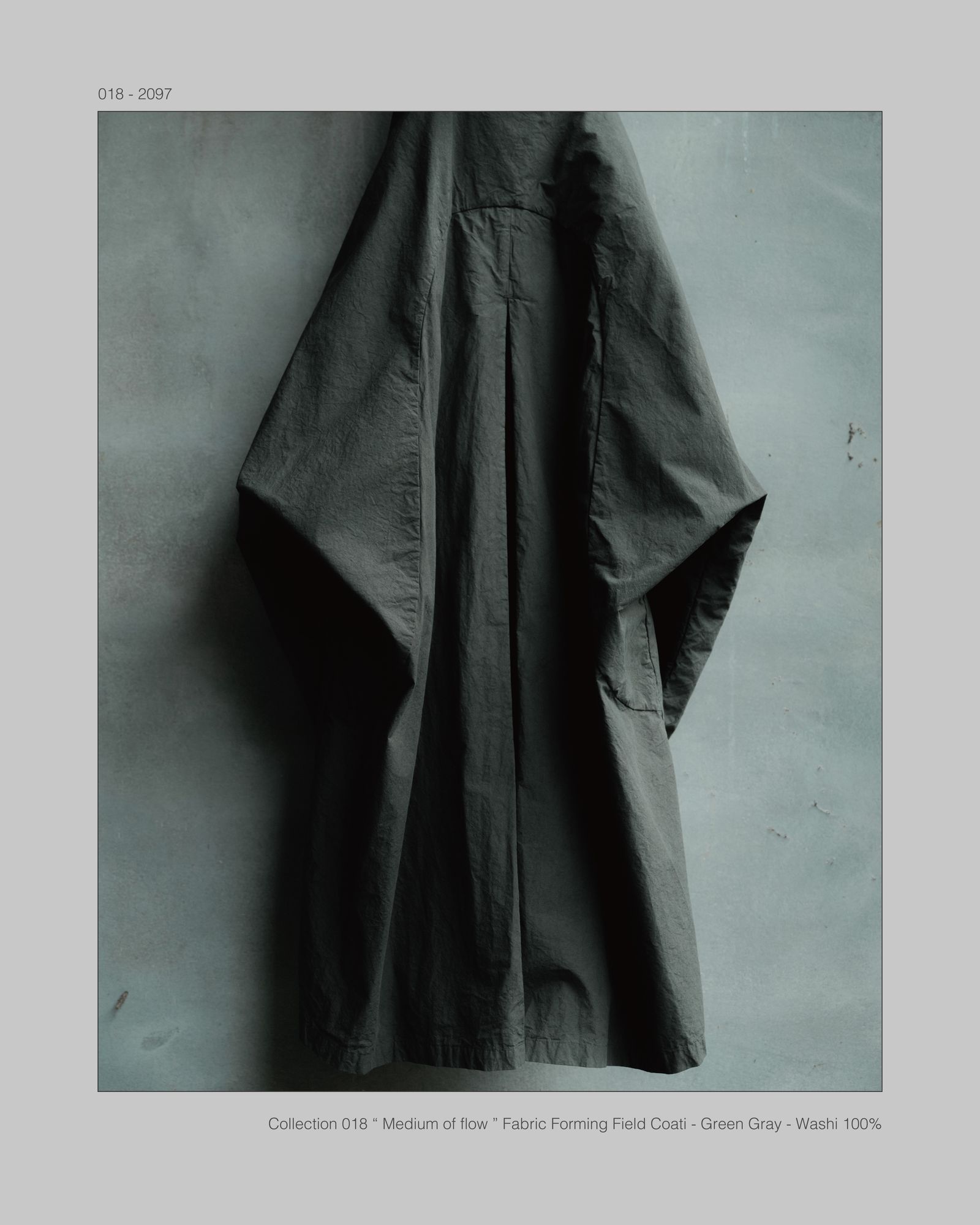 Fabric Forming Field Coat Green Gray