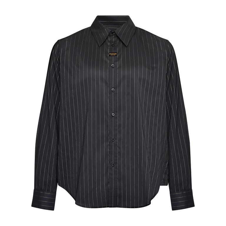 ゴールドストライプクラシックシャツ。65% ACETATE 35% POLYESTER