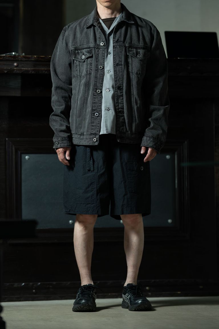 Sumi × Akitasugi — T.T Lot.113 Open Collar Shirt × YOUTH OF THE WATER Denim Jacket Charcoal