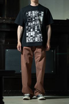 C.E MD Gui T × YOUTH OF THE WATER Denim Pants Persimmon Brown、黒Tと柿渋デニムで組むカラーコーデ