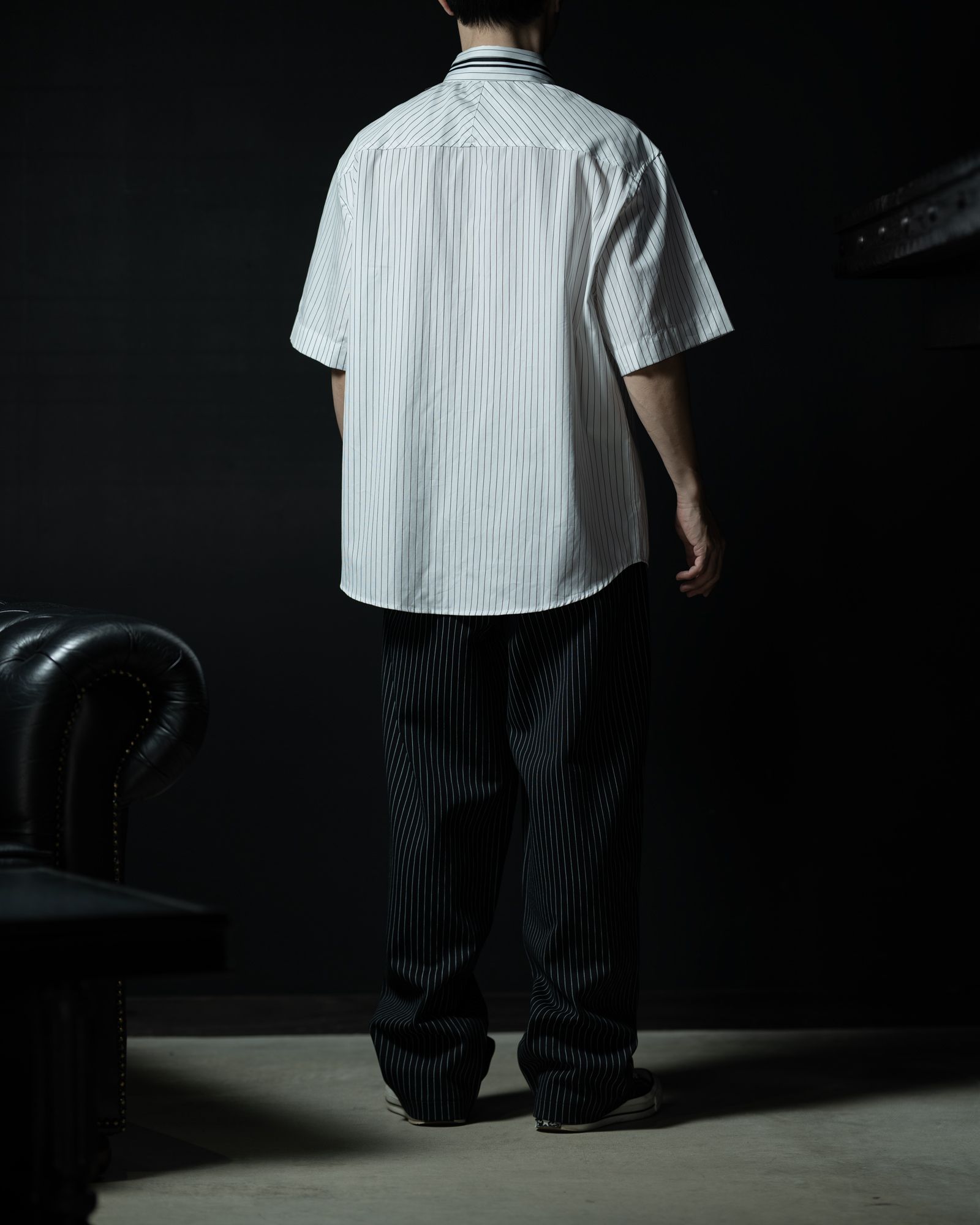 【ラスト1点（L）】Pinstripe Short Sleeve Shirt