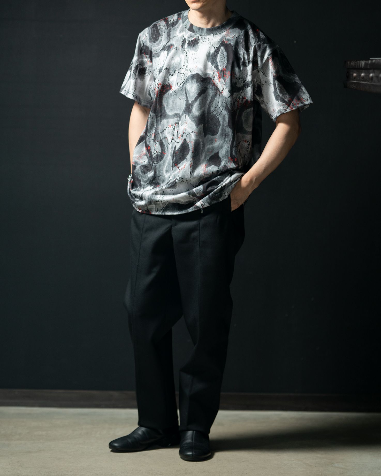 JOHNLAWRENCESULLIVAN - 【ラスト1点（XL）】PRINTED JERSEY OVERSIZED