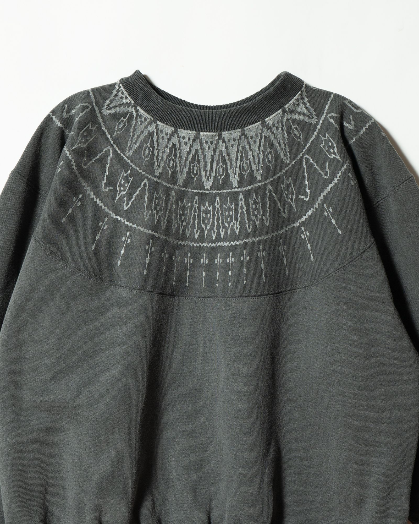 Lot. 624 NORDIC PATTERN SWEATSHIRT SUMI - TAIGA TAKAHASHI