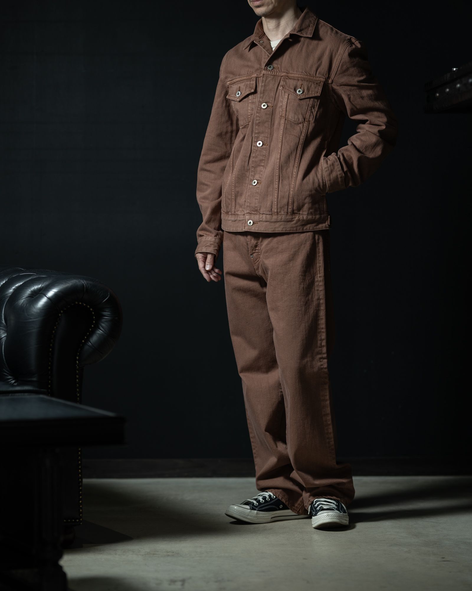 261-02007 Denim Jacket Persimmon Brown