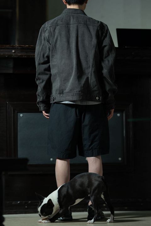 Sumi × Akitasugi — T.T Lot.113 Open Collar Shirt × YOUTH OF THE WATER Denim Jacket Charcoal