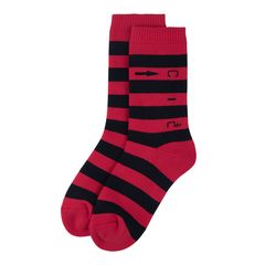 →C.2 Stripe Socks Red