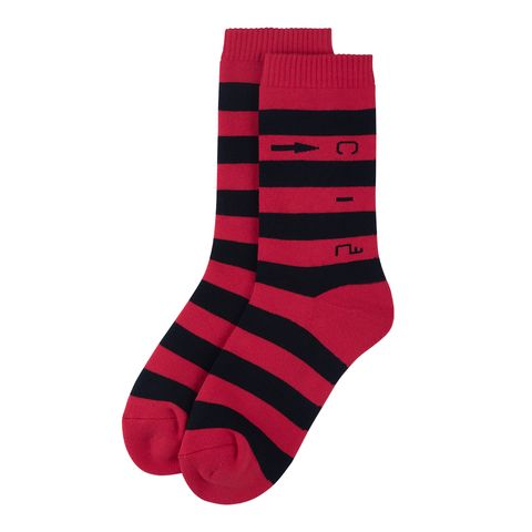 →C.2 Stripe Socks Red