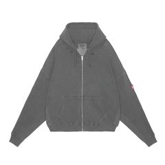 Overdye Wide Rib Cut Zip Hoody
