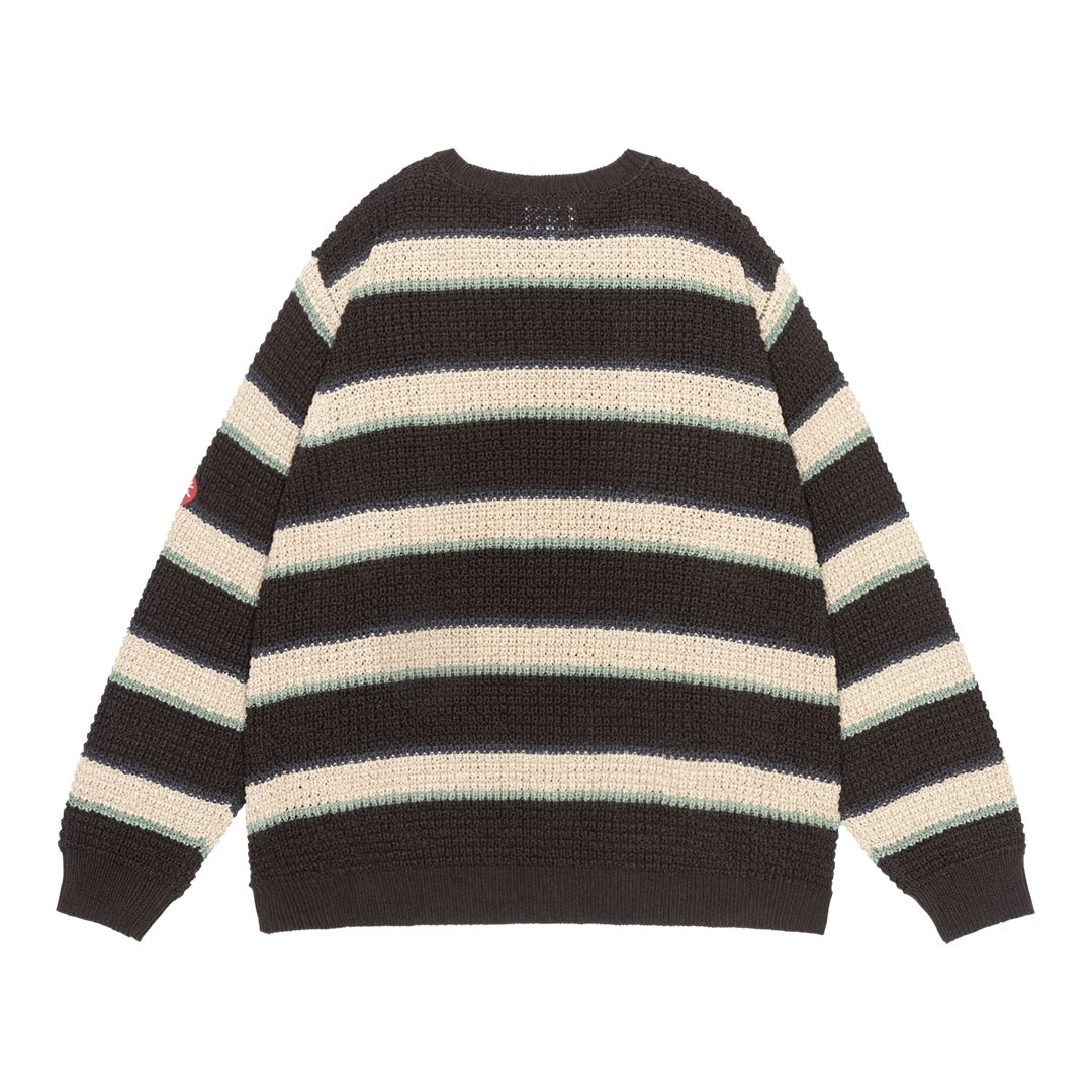 Stripe Loose Waffle Knit