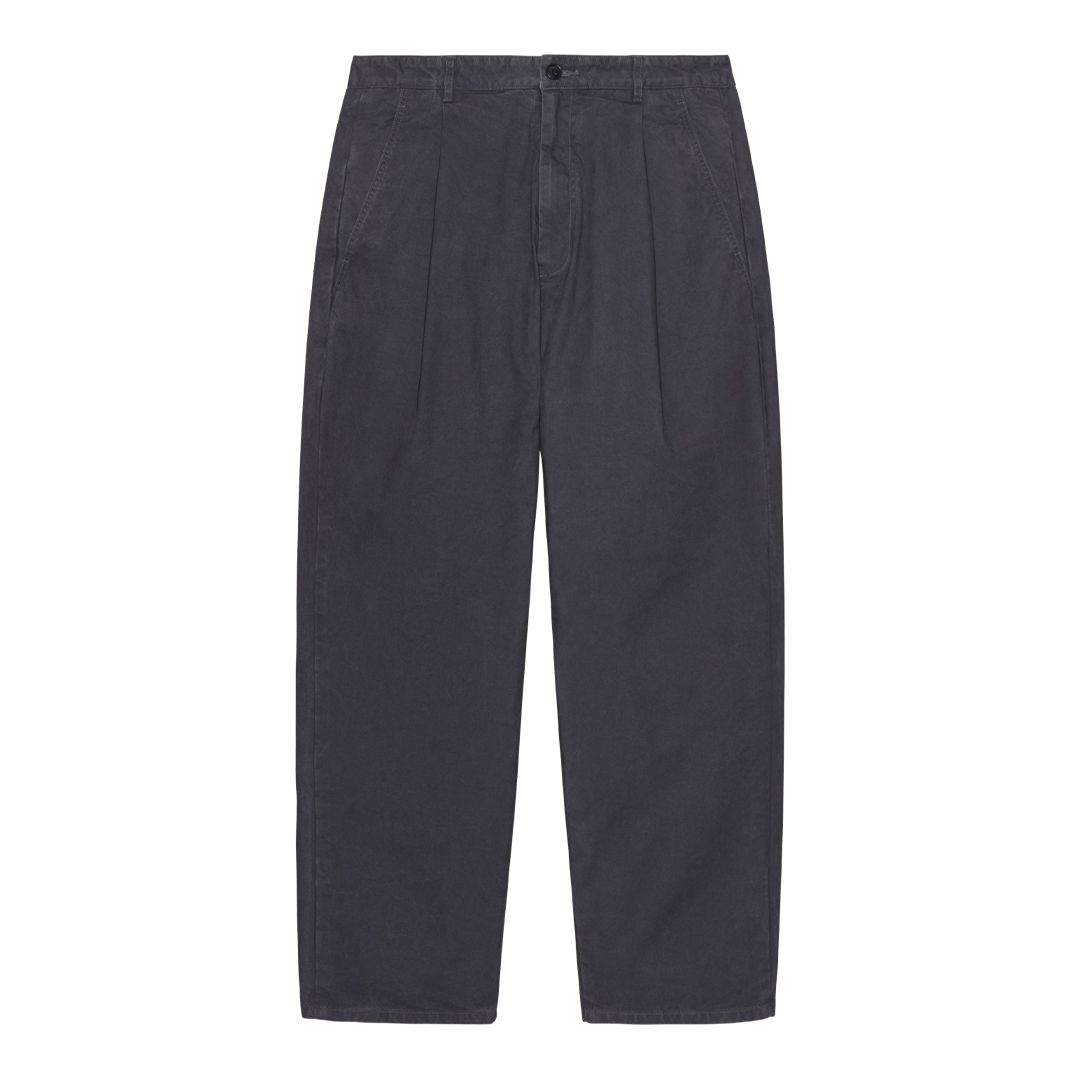 Washed Cotton Canvas One Tuck Pants