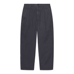 Washed Cotton Canvas One Tuck Pants