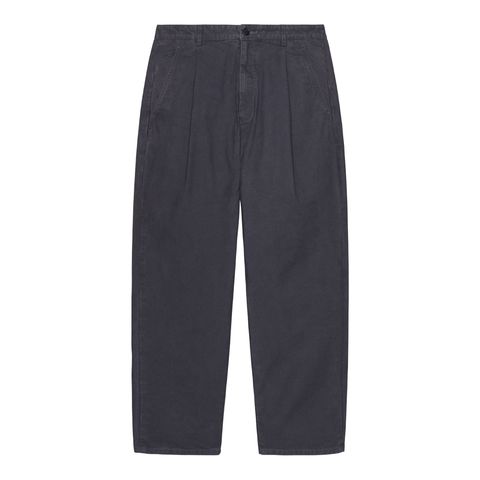 Washed Cotton Canvas One Tuck Pants