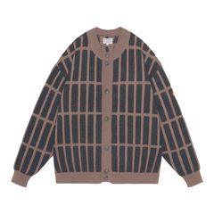 Rectangular Bar Knit Cardigan